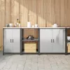 Konyhai Tároló Készlet polcokkal 3 pcs Ezüst 210 x 50 x 92 cm