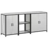 Konyhai Tároló Készlet polcokkal 3 pcs Ezüst 210 x 50 x 92 cm