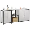 Konyhai Tároló Készlet polcokkal 3 pcs Ezüst 210 x 50 x 92 cm