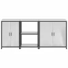 Konyhai Tároló Készlet polcokkal 3 pcs Ezüst 210 x 50 x 92 cm