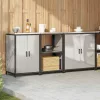 Konyhai Tároló Készlet polcokkal 3 pcs Ezüst 210 x 50 x 92 cm