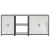 Konyhai Tároló Készlet polcokkal 3 pcs Ezüst 210 x 50 x 92 cm