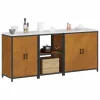 Konyhai Tároló Készlet polcokkal 3 pcs Rozsdás 210 x 50 x 92 cm