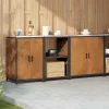 Konyhai Tároló Készlet polcokkal 3 pcs Rozsdás 210 x 50 x 92 cm