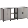 Konyhai Tároló Készlet polcokkal 3 pcs Rozsdás 210 x 50 x 92 cm