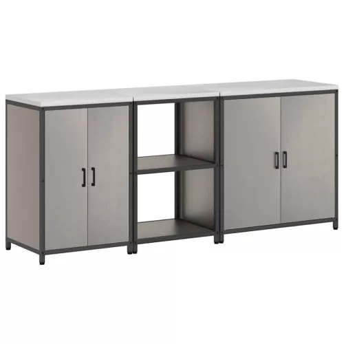 Konyhai Tároló Készlet polcokkal 3 pcs Rozsdás 210 x 50 x 92 cm