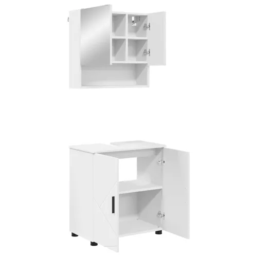 Fürdőszoba bútor szett 2 pcs Fehér 61 x 35 x 64 cm Faanyag