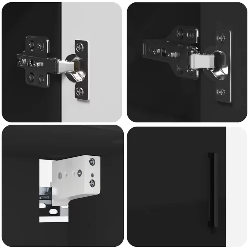Fürdőszoba bútor szett 2 pcs Fekete 61 x 35 x 64 cm Faanyag