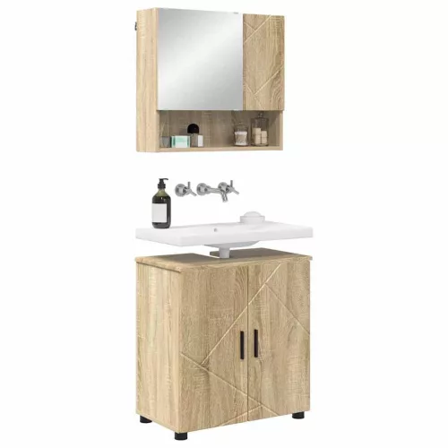 Fürdőszoba bútor szett 2 pcs sonoma tölgy 61 x 35 x 64 cm