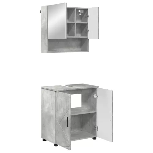 Fürdőszoba bútor szett 2 pcs Beton szürke 61 x 35 x 64 cm