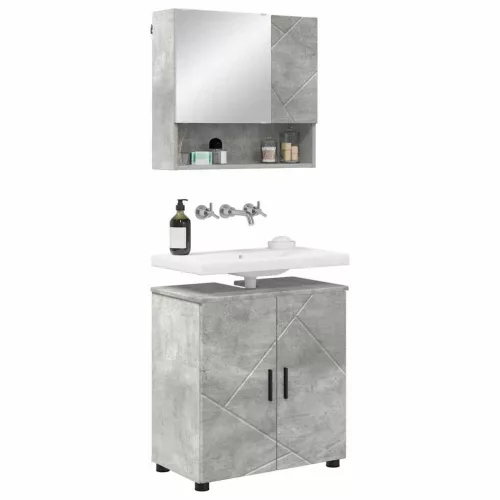 Fürdőszoba bútor szett 2 pcs Beton szürke 61 x 35 x 64 cm