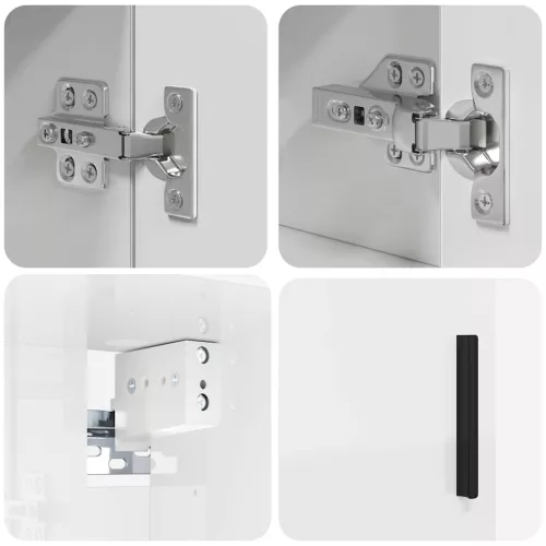 Fürdőszoba bútor szett 2 pcs Magasfényű fehér 61 x 35 x 64 cm