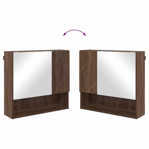 Fürdőszoba bútor szett 2 pcs barna tölgy 61 x 35 x 64 cm