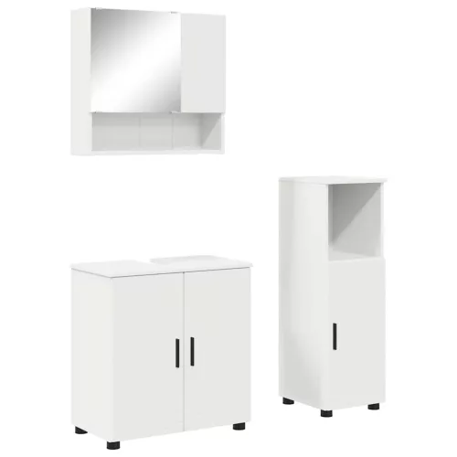 Fürdőszoba bútor szett 3 pcs Fehér 61 x 35 x 64 cm Faanyag