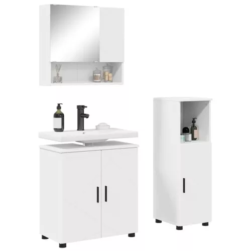 Fürdőszoba bútor szett 3 pcs Fehér 61 x 35 x 64 cm Faanyag