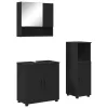 Fürdőszoba bútor szett 3 pcs Fekete 61 x 35 x 64 cm Faanyag