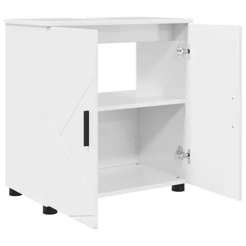 Fürdőszoba bútor szett 3 pcs Magasfényű fehér 61 x 35 x 64 cm