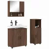 Fürdőszoba bútor szett 3 pcs barna tölgy 61 x 35 x 64 cm