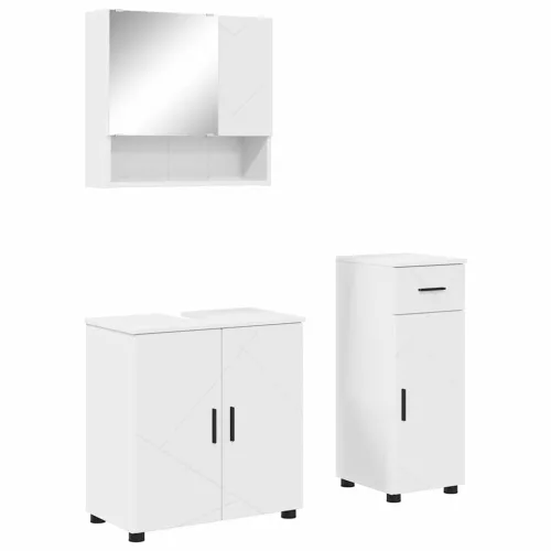 Fürdőszoba bútor szett 3 pcs Fehér 61 x 35 x 64 cm Faanyag