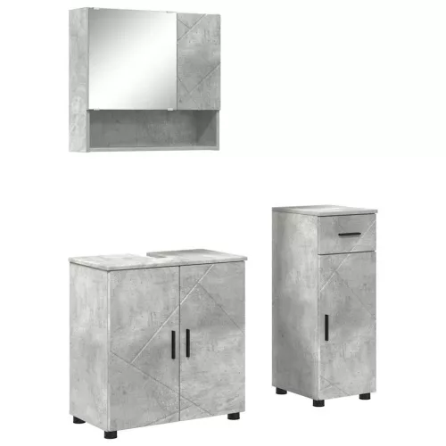 Fürdőszoba bútor szett 3 pcs Beton szürke 61 x 35 x 64 cm