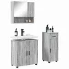 Fürdőszoba bútor szett 3 pcs Szürke sonoma 61 x 35 x 64 cm