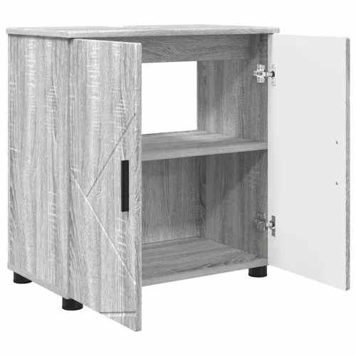 Fürdőszoba bútor szett 3 pcs Szürke sonoma 61 x 35 x 64 cm