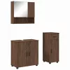 Fürdőszoba bútor szett 3 pcs barna tölgy 61 x 35 x 64 cm