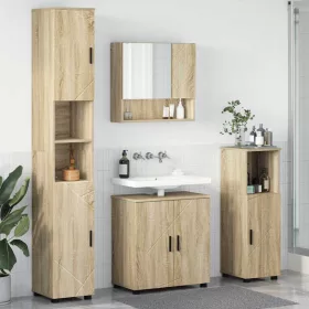   Fürdőszoba bútor szett 4 pcs sonoma tölgy 61 x 35 x 64 cm