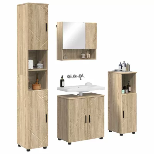 Fürdőszoba bútor szett 4 pcs sonoma tölgy 61 x 35 x 64 cm