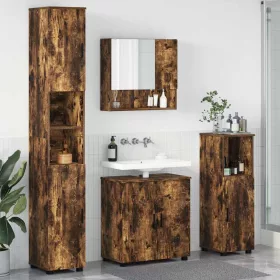   Fürdőszoba bútor szett 4 pcs Füstölt tölgy 61 x 35 x 64 cm