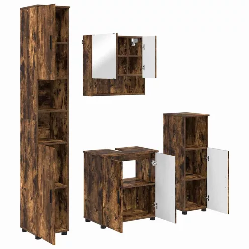 Fürdőszoba bútor szett 4 pcs Füstölt tölgy 61 x 35 x 64 cm