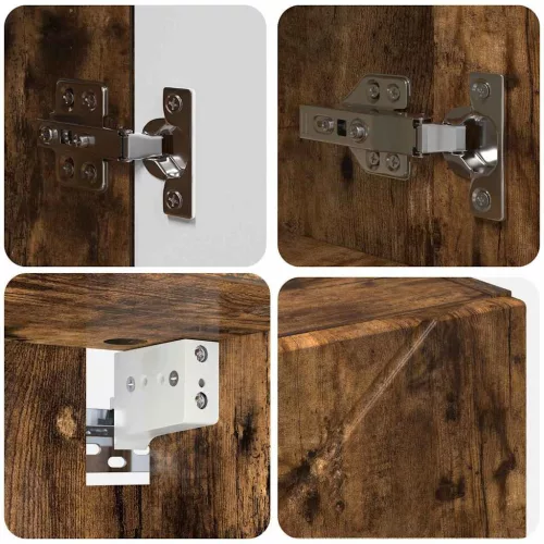 Fürdőszoba bútor szett 4 pcs Füstölt tölgy 61 x 35 x 64 cm