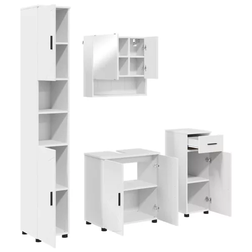 Fürdőszoba bútor szett 4 pcs Fehér 61 x 35 x 64 cm Faanyag