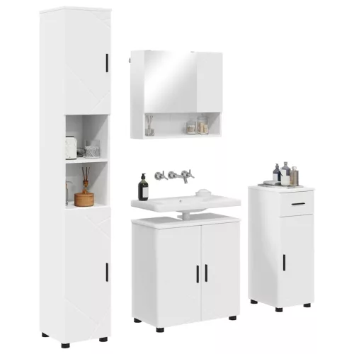 Fürdőszoba bútor szett 4 pcs Fehér 61 x 35 x 64 cm Faanyag