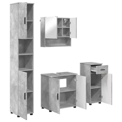 Fürdőszoba bútor szett 4 pcs Beton szürke 61 x 35 x 64 cm