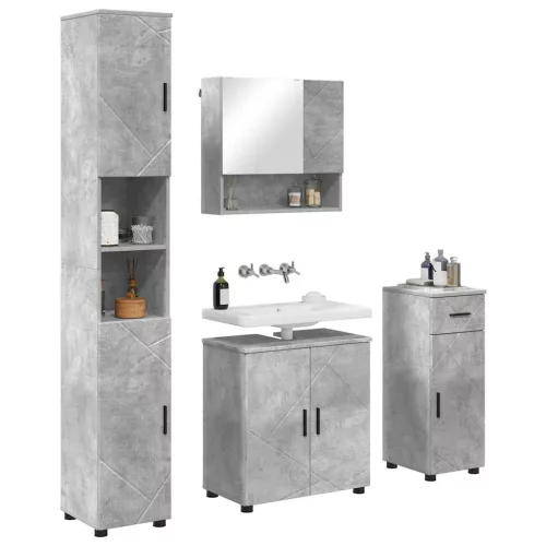Fürdőszoba bútor szett 4 pcs Beton szürke 61 x 35 x 64 cm