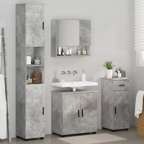 Fürdőszoba bútor szett 4 pcs Beton szürke 61 x 35 x 64 cm