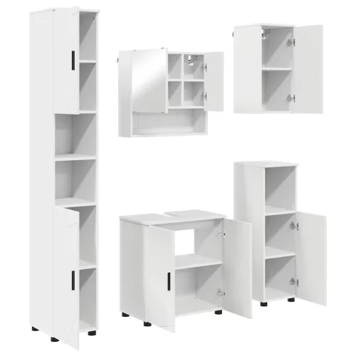 Fürdőszoba bútor szett 5 pcs Fehér 61 x 35 x 64 cm Faanyag