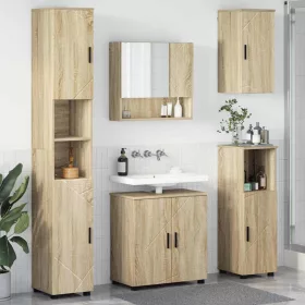  Fürdőszoba bútor szett 5 pcs sonoma tölgy 61 x 35 x 64 cm