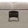 Krémszínű szövet tárolópad háttámlával 110 cm