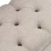 Krémszínű szövet tárolópad háttámlával 110 cm