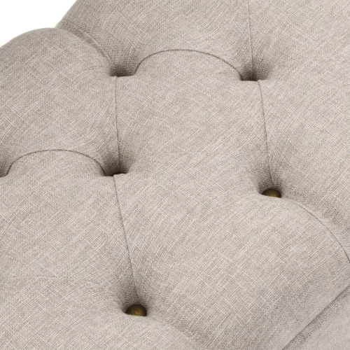 Krémszínű szövet tárolópad háttámlával 110 cm