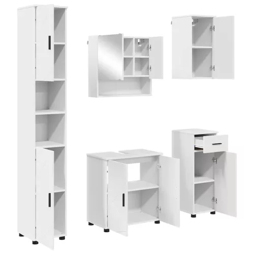 Fürdőszoba bútor szett 5 pcs Fehér 61 x 35 x 64 cm Faanyag