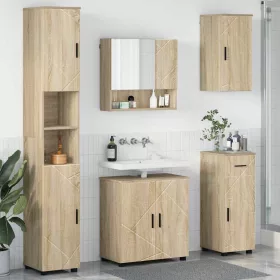   Fürdőszoba bútor szett 5 pcs sonoma tölgy 61 x 35 x 64 cm