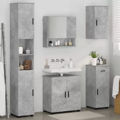 Fürdőszoba bútor szett 5 pcs Beton szürke 61 x 35 x 64 cm