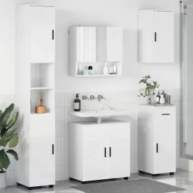   Fürdőszoba bútor szett 5 pcs Magasfényű fehér 61 x 35 x 64 cm