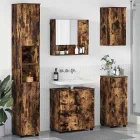   Fürdőszoba bútor szett 5 pcs Füstölt tölgy 61 x 35 x 64 cm