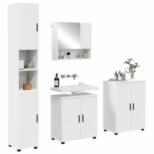 Fürdőszoba bútor szett 4 pcs Fehér 61 x 35 x 64 cm Faanyag