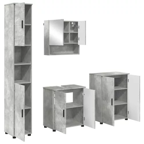Fürdőszoba bútor szett 4 pcs Beton szürke 61 x 35 x 64 cm