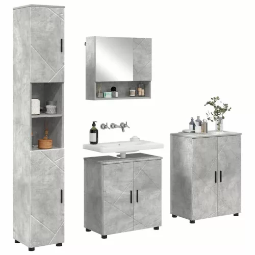 Fürdőszoba bútor szett 4 pcs Beton szürke 61 x 35 x 64 cm